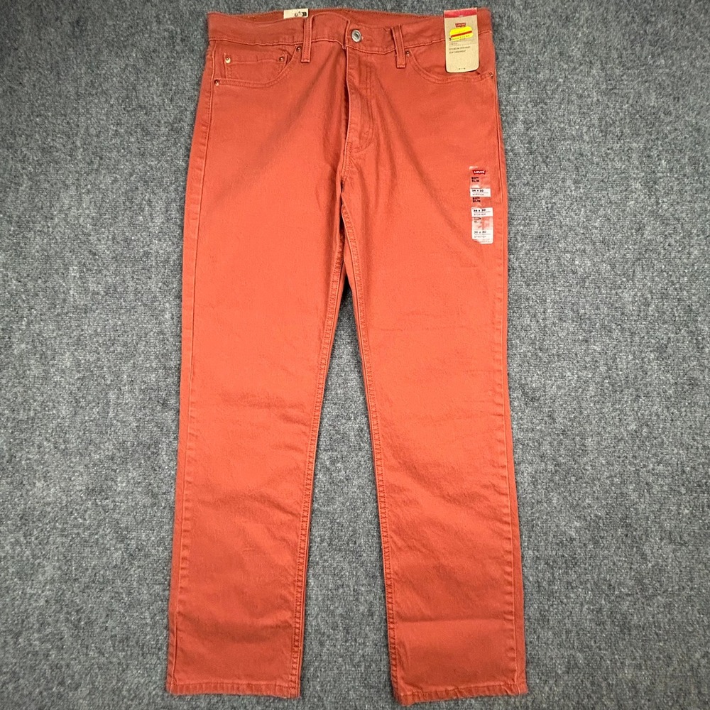 Levis 511 Slim Jeans Mens 36x30 Etruscan Red (Orange) Stretch Twill Pants